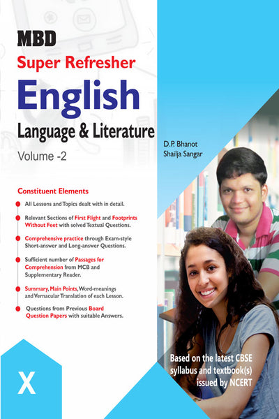 MBD Super Refresher English Language And Literature-10 (Vol. 1 & 2) With Hindi