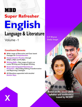 MBD Super Refresher English Language And Literature-10 (Vol. 1 & 2) With Hindi