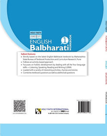 HFI FORESIGHT INTO ENGLISH BAL BHARTI WORKBOOK CLASS 1 MAH  2018 SYLLABUS