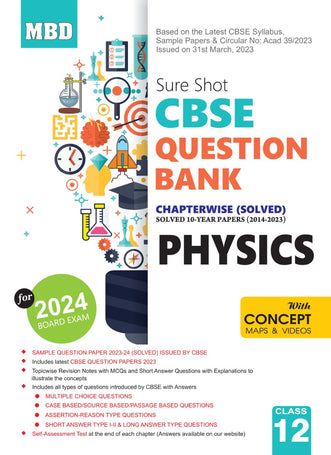 MBD Sure Shot CBSE Question Bank Physics Class 12 (E) For 2024 Board Exam