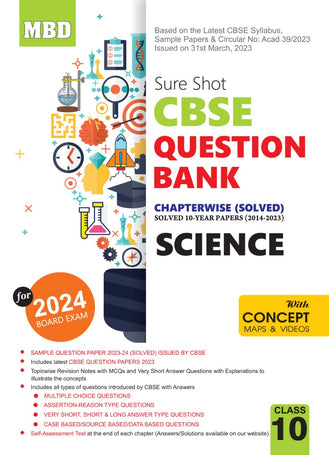MBD Sure Shot CBSE Question Bank Science Class 10 (E) For 2024 Board Exam